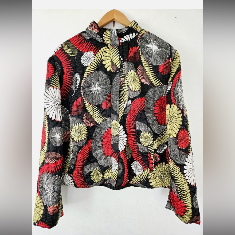 Ruby Rd Womens's XL Full Zip Colorful Silky Quilted Light Weight Jacket